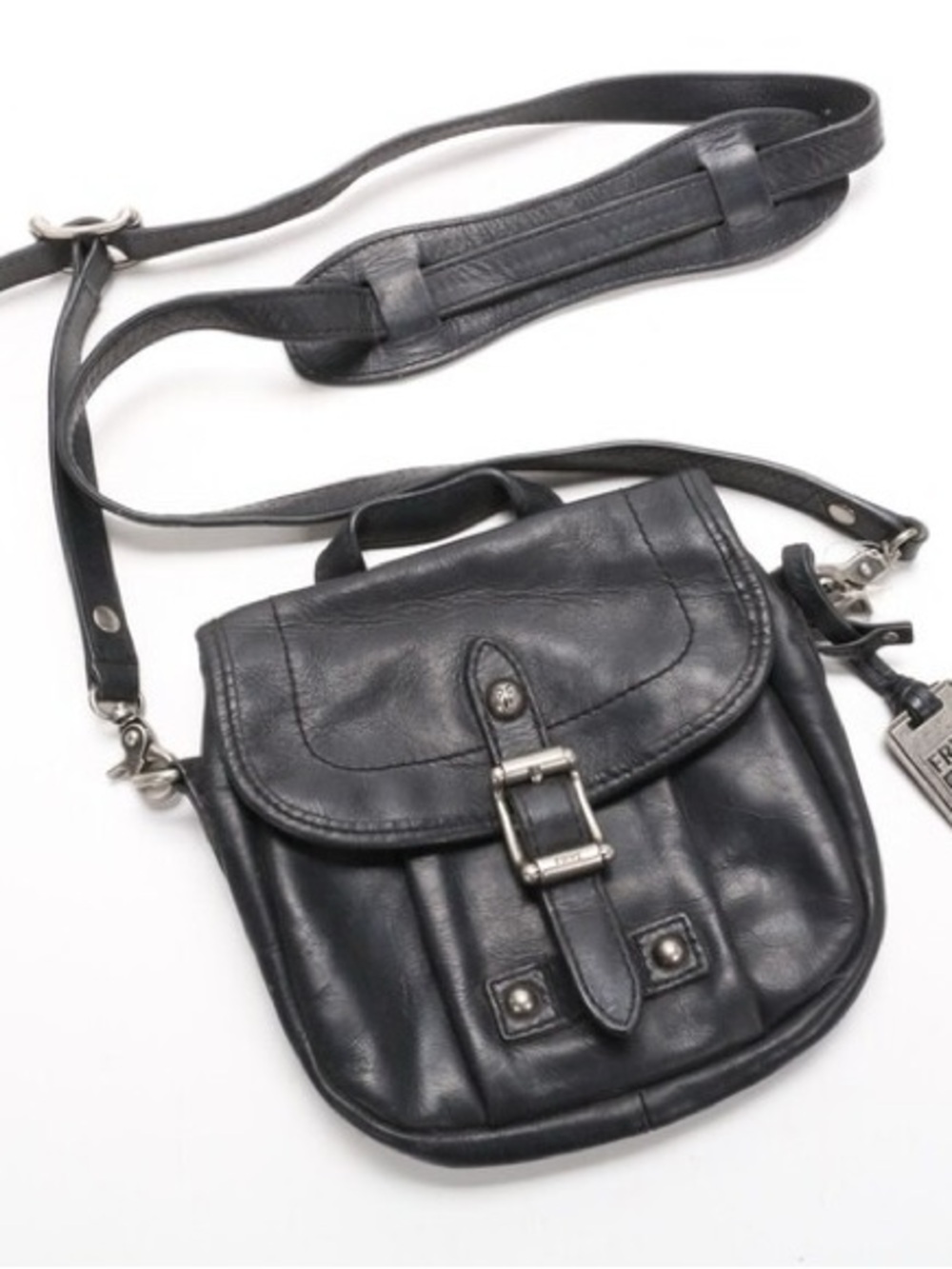 Vintage FRYE Leather Crossbody Bag - Black